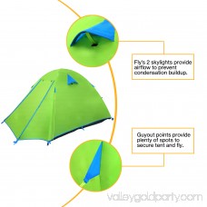 WEANAS 2-3 Backpacking Tent Double Layer Large Space for Outdoor Camping Azure